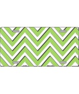 Lime Green and White Chevron Pattern Novelty 6&quot; x 12&quot; Metal License Plat... - £4.64 GBP