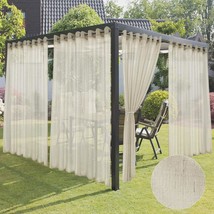 Holidayideas 4-Panel Sheer Outdoor Curtains For Patio, Front Porch, And Pergola - $134.54