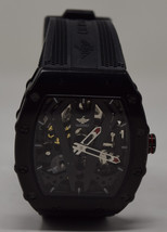 OUPINKE Skeleton Silicone Strap Sapphire Crystal Mens Watch - £77.85 GBP