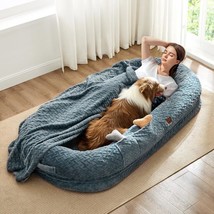 Human Dog Bed For Adult - Luxury Faux Fur Giant Human Size Dog Bed With Portable - £70.07 GBP