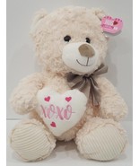 Hug Me Valentine&#39;s Day Romantic Stuffed Plush Teddy With &#39;xoxo&#39; Heart Pi... - £14.85 GBP