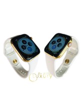 Custom 24K Gold Plated 44MM Apple Watch Series 6 With White Sport B GPS+LTE+O2 - £1,100.90 GBP