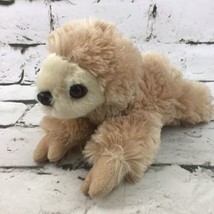 Aurora Tree Sloth Tan Shaggy Lay-Down Mini Stuffed Animal Soft Nature Wildlife  - £11.84 GBP