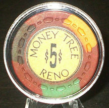 (1) $5. Money Tree Casino Chip - 1969 - Reno, Nevada - Brown - £11.67 GBP