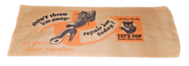 Antique Vintage CAT&#39;S PAW Shoe Repair Advertising Bag Rubber Heels and S... - £11.71 GBP