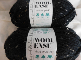 Lion Brand Wool Ease Thick &amp; Quick Obsidian lot of 2 Dye Lot 636915 - £8.59 GBP