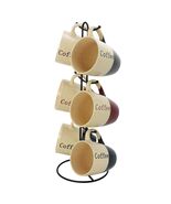 Elama Coffee House 6-Piece 12 oz. Mug Set with Stand, Assorted Colors - €21,29 EUR