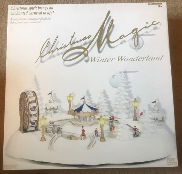 CHRISTMAS MAGIC WINTER WONDLERAND TRENDMASTERS CAROUSEL FERRIS WHEEL MUSCIAL BOX - $185.10