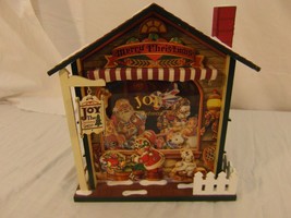 Christmas Santa&#39;s Workshop 9&quot; X 10&quot; Interactive Display House Music BOX &amp; SONG - £25.95 GBP
