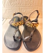 NEVER WORN Size 6 Michael Kors Farrow Logo Thong Sandals Brown - $108.90