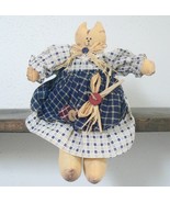 Tabby Cat Handmade Muslin Country Girl Doll Shelf Sitter (BN-DOL101) - £9.38 GBP