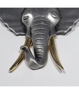 Vintage JJ Jonette Jewelry Co Pewter And Gold Tone Elephant Brooch Marke... - £15.11 GBP