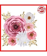 Pre-Assembled 3D Paper Flower Decoration Set with Gold Butterflies - Lov... - €48,99 EUR