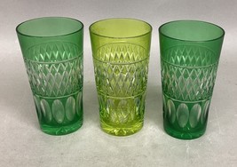 Vintage 1950’s Emerald Kelly Green &amp; Lime Green Glass Tumblers - €21,15 EUR