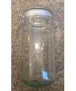 Antique Clear w/blue tint Glass Wire Top Canning Fruit Jar  1.5 Quart 8.... - $20.53 CAD