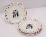 Enchanted Forest Christmas Snowman Bread Dessert Plates 6 3/4&quot; Lot of 7 - £25.42 GBP