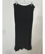 Vintage Susan Lawrence Black Polka Dot Ruffle Hem Maxi Skirt Size 1XL - $40.83 CAD
