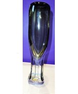 Adam Jablonski Art Glass Amber &amp; Clear Vase - $245.00
