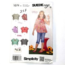 Simplicity 1674 Sewing Pattern Sz 8-16 Suede Says Girls Tops Uncut FF 2013 - $4.99