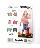 Simplicity 1674 Sewing Pattern Sz 8-16 Suede Says Girls Tops Uncut FF 2013 - $4.99