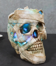 Tomb Of Egypt Mummy Sarcophagus Skull With Multicolor Glowing LED Light Figurine - £21.34 GBP