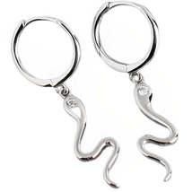 Anyco Earrings Sterling Silver Bohemian Animal Hanging Snake For Women Teen Girl - £17.38 GBP