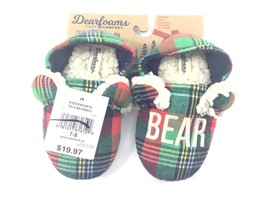 Dearfoams Cozy Comfort LIL Bear Closedback Memory Foam Slippers Size 7-8 NWT - £12.52 GBP