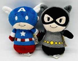 Hallmark Itty Bittys Cat Woman Captain America Plush Lot of 2 Stuffed DC... - $12.19