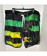 Mambo Australia Board Shorts Mens XL 40x9 Green Yellow Black Mambo Logos... - $31.89 CAD