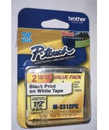Brother Genuine P-touch M-2312PK Tape, 2 Pack, 1/2&quot; (0.47&quot;) Wide Standar... - £8.56 GBP