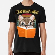 I Read What Want Funny Cat Reading A Book Size S to 5XL Made in the USA T-Shirt - £17.60 GBP