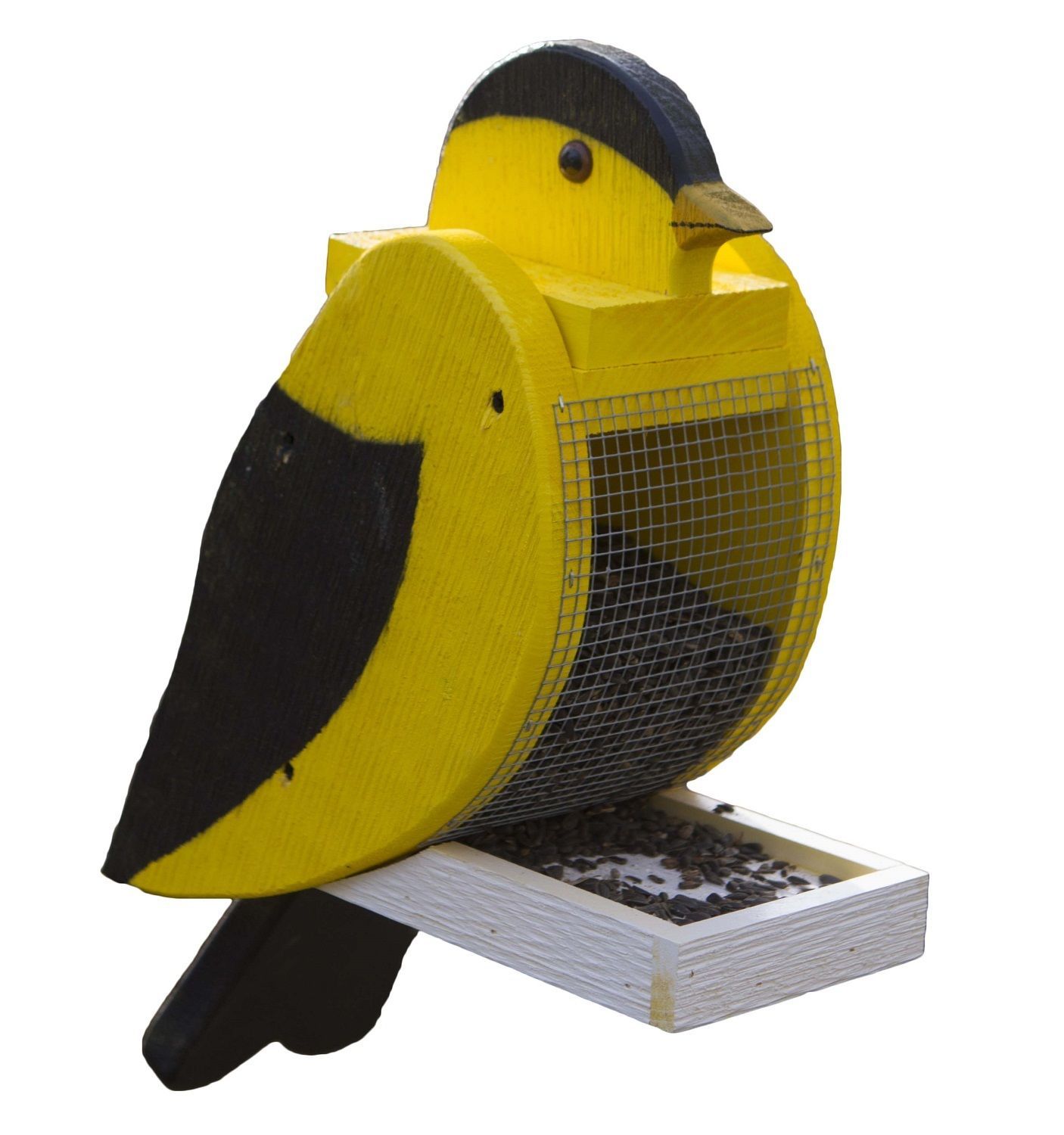 AMERICAN GOLDFINCH HANGING SEED FEEDER - Large Solid & Amish Handmade in USA - $79.97