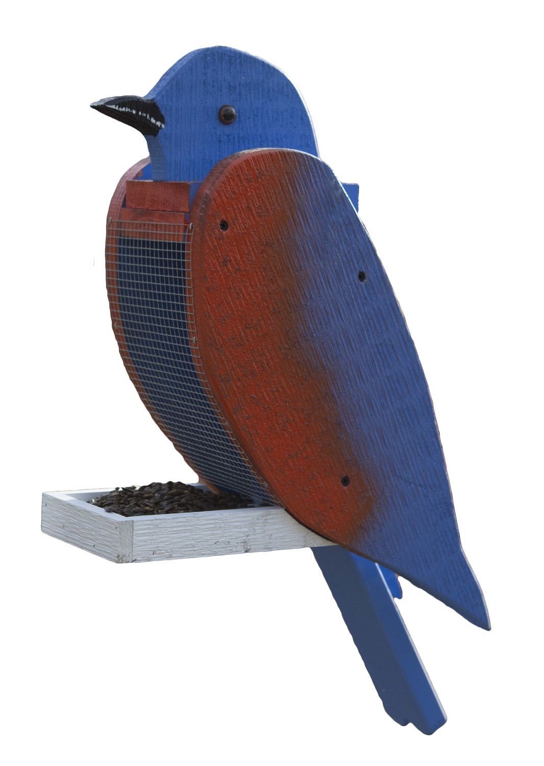 EASTERN BLUEBIRD HANGING SEED FEEDER - Large Blue Birds House Handmade in USA - $79.97