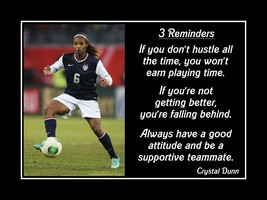 Inspirational Soccer Motivation Quote Poster Print Crystal Dunn Wall Art Gift - £18.20 GBP+