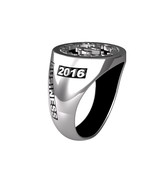 COLLEGE CONTEMPORARY STERLING SILVER RING WITH BLACK ENAMEL - £198.79 GBP