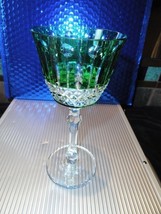  Faberge Xenia Emerald  Green Crystal Wine Glass  - $195.00