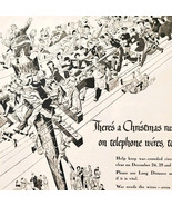 1943 Bell Telephone Santa Christmas War Advertisement WW2 Communication ... - $56.16 CAD