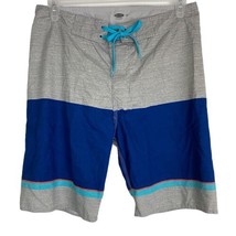 Old Navy Mens Swim Shorts Size Medium Board Shorts Blue Gray Ties 9&quot; Inseam - $18.54