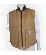 90s Carhartt Insulated Vest Mens XL Brown Duck Canvas Arctic Ribbed Collar - €53,74 EUR