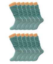 AWS/American Made 12 Pairs Slouch Scrunch Knee High Socks for Women Shoe Size 5  - £31.96 GBP