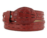 Red Western Cowboy Leather Crocodile Alligator Tail Design Belt Rodeo Bu... - $29.99