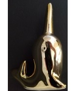 Ceramic Gold Metallic Mirror Finish Narwhal Tusk Ring Holders 4”H x 2.5”... - £2.36 GBP