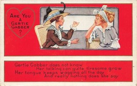 Are You A Gertie Gabber? Wagging All DAY-NOTHING Does She Say~ 1920 Postcard - £7.88 GBP