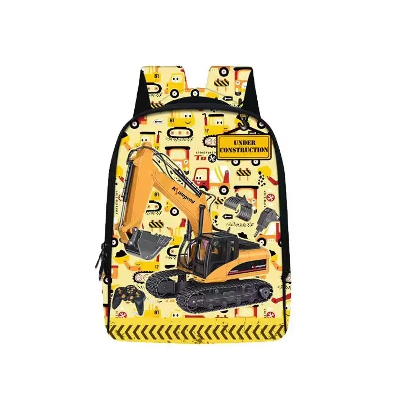 Cartoon Car Fire Engine Excavator Print Children Backpack Kindergarten Boys Girl - $74.74