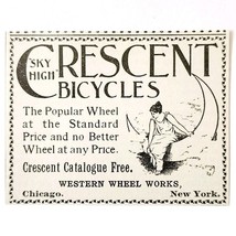 Crescent Bicycle Sky High Moon 1897 Advertisement Victorian Bikes ADBN1A12 - $19.99