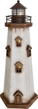 Wood Lighthouse Decor with Light Decorative Beach Lighthouse Rustic Ocean Sea ST - £47.81 GBP