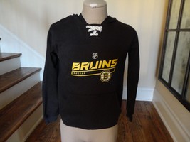 New NWT Black Boston Bruins NHL Hockey Hooded Sweatshirt Youth L 14-16 $50 Rtl - £27.65 GBP