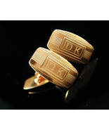 Personalized DK cufflinks Wedding jewelry Victorian gold filled initial ... - £153.39 GBP