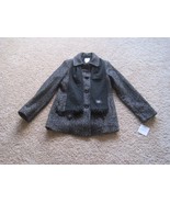 BNWT Croft&amp;Barrow women&#39;s semi long wool blend coat w/ scarf, Blk Herr, ... - $88.28 CAD