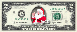 SANTA CLAUS on REAL TWO Dollar Bill Cash Money Collectible Christmas Ban... - $229.38 MXN